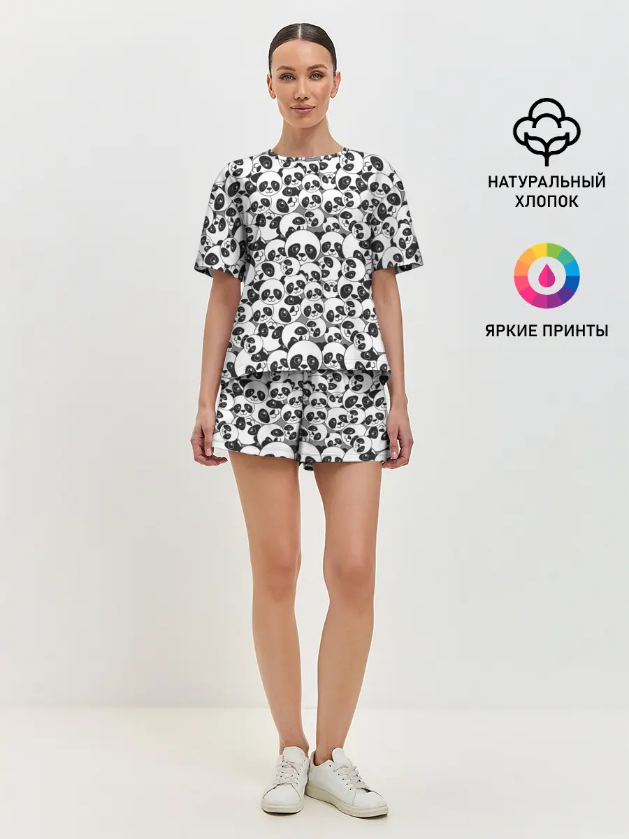 Женская пижама с шортами / ПАНДОЧКИ