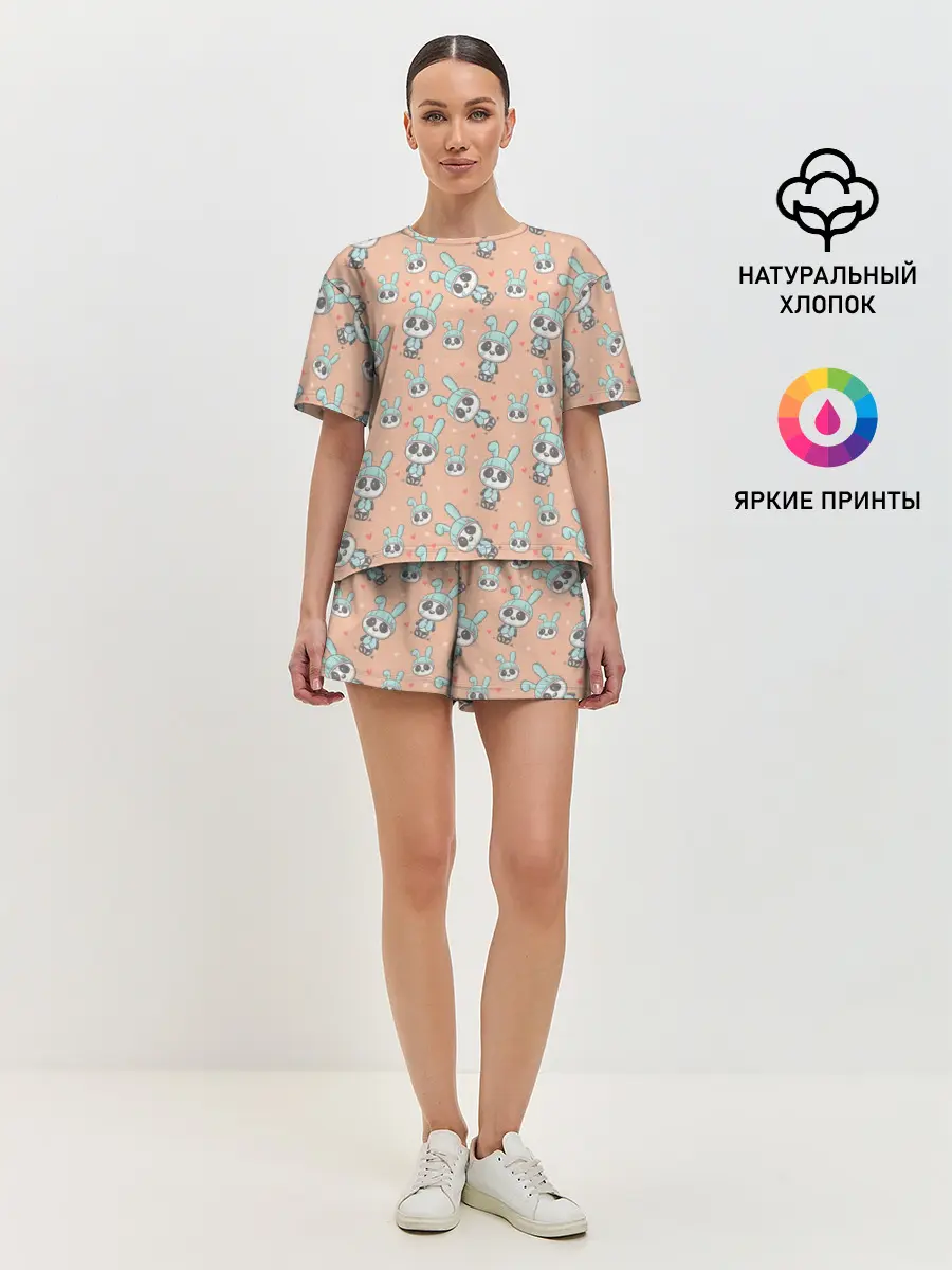 Женская пижама с шортами / ЗАЙКИ