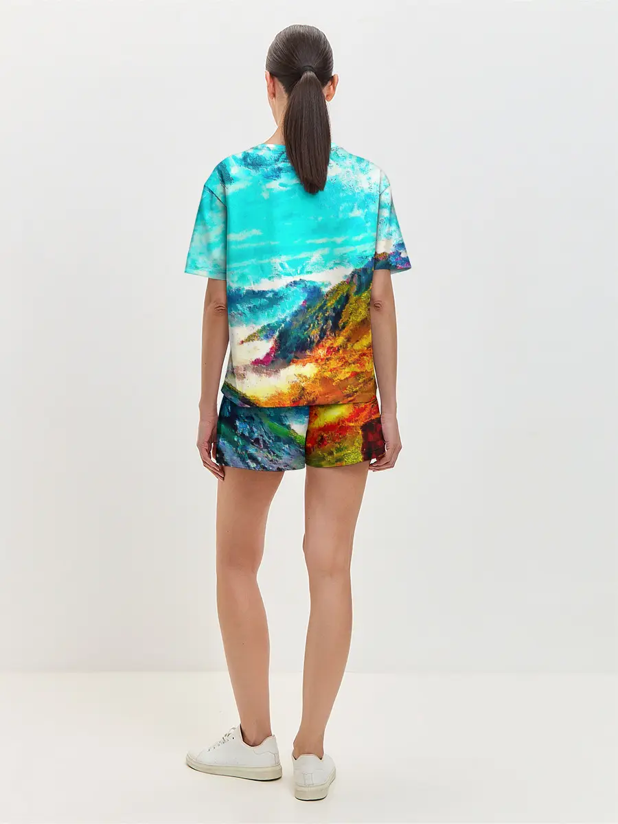 Женская пижама с шортами / Японские горы