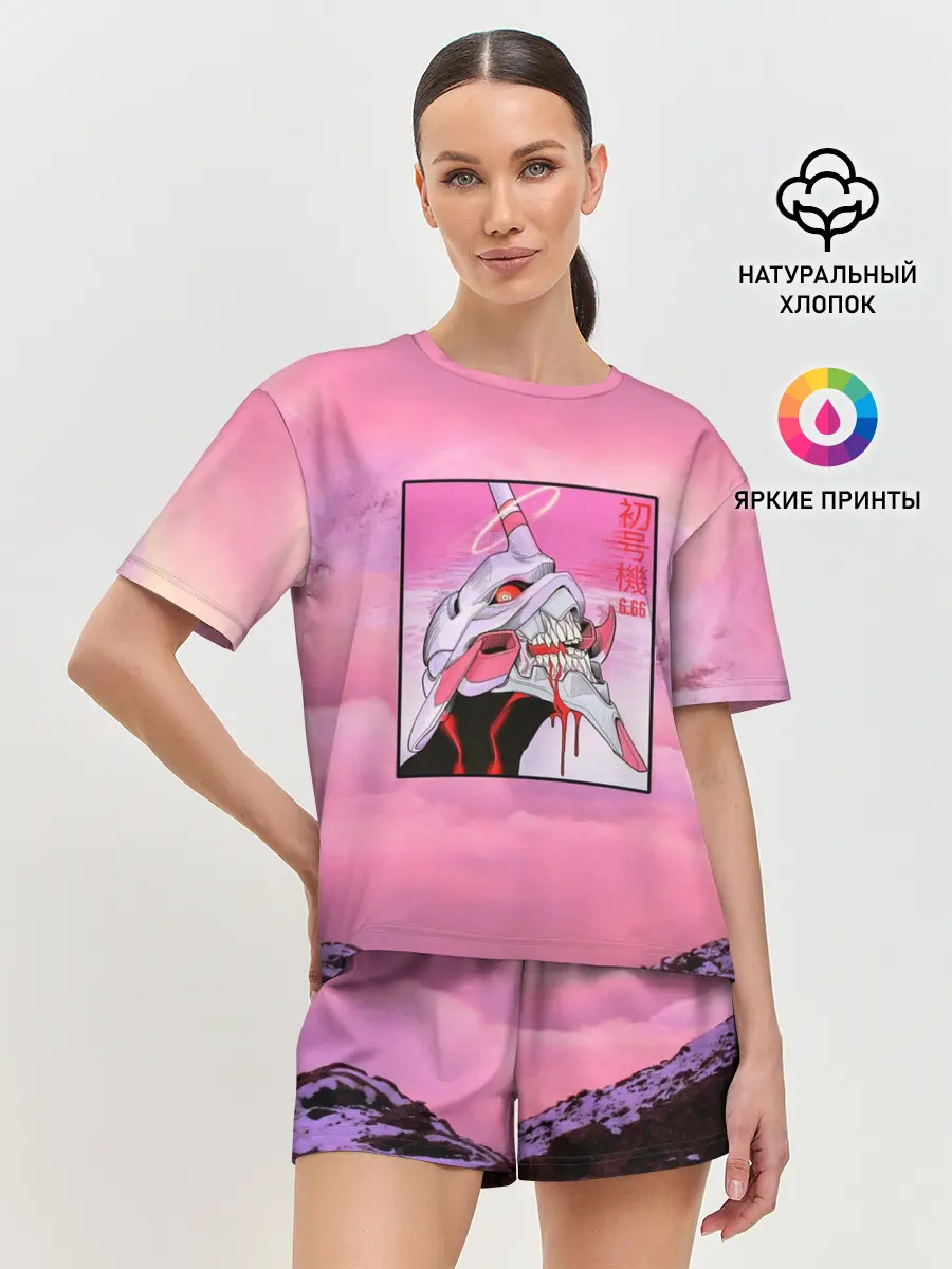 Женская пижама с шортами / Synthwave EVA Unit 01