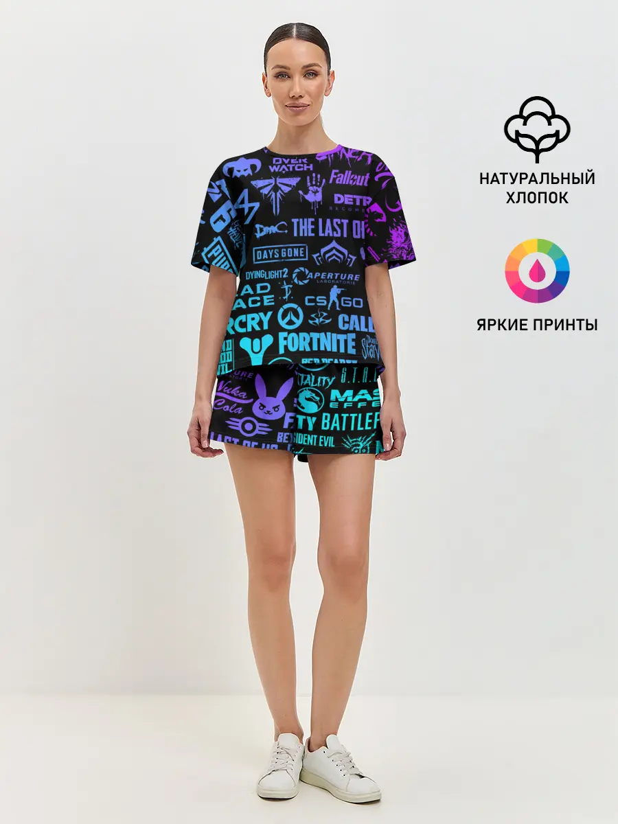 Женская пижама с шортами / ЛОГОТИПЫ ИГР