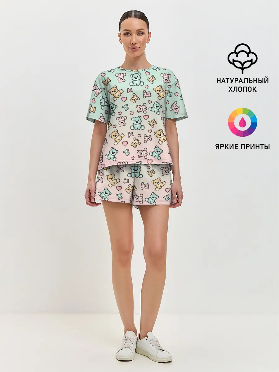Женская пижама с шортами / МИШКИ
