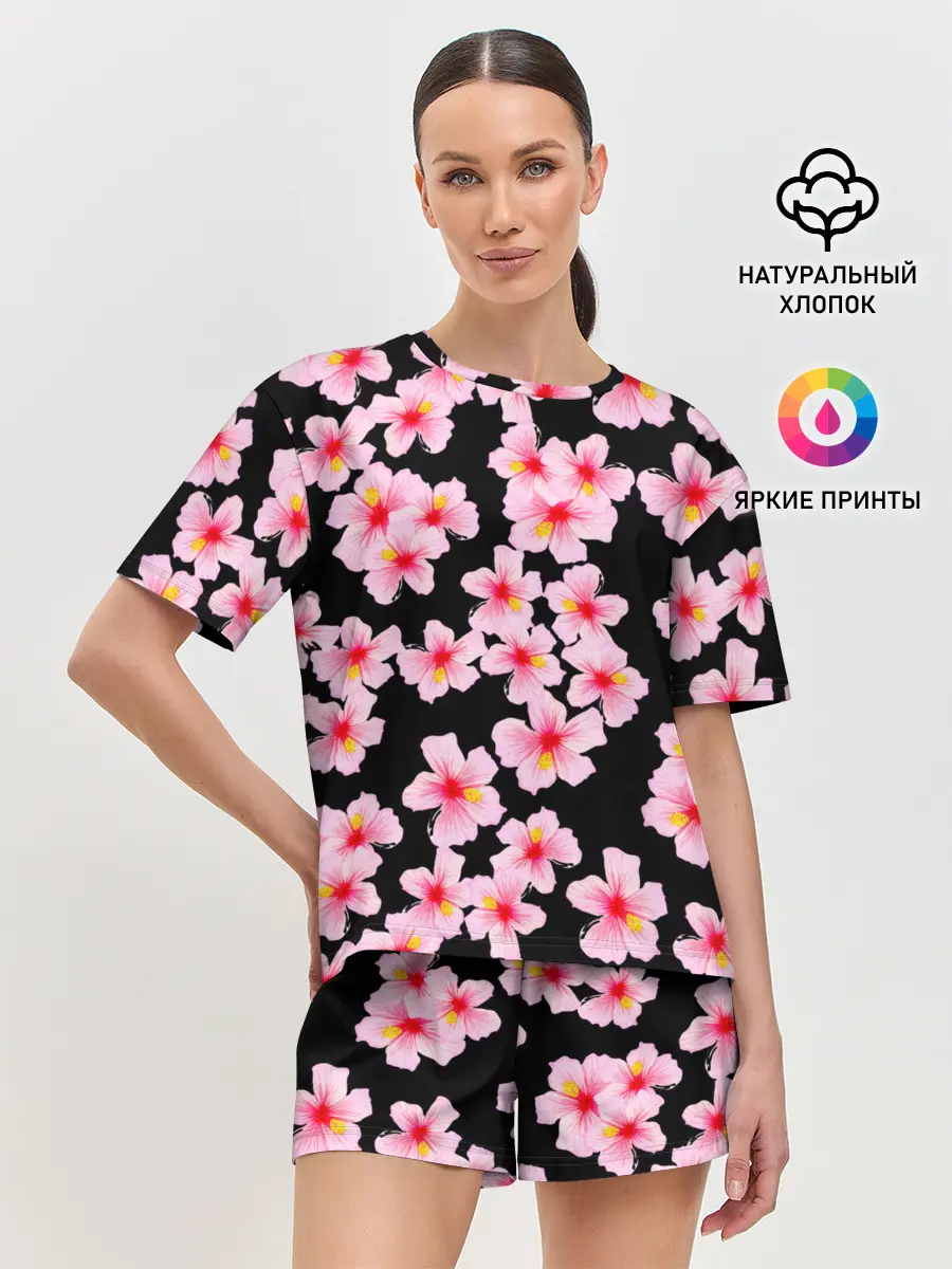 Женская пижама с шортами / Цветы желаний