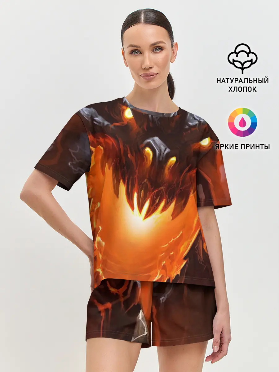 Женская пижама с шортами / Дракон Лавы