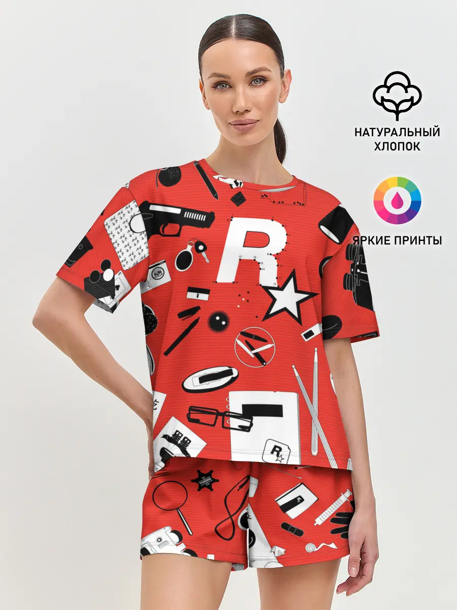 Женская пижама с шортами / Rockstar