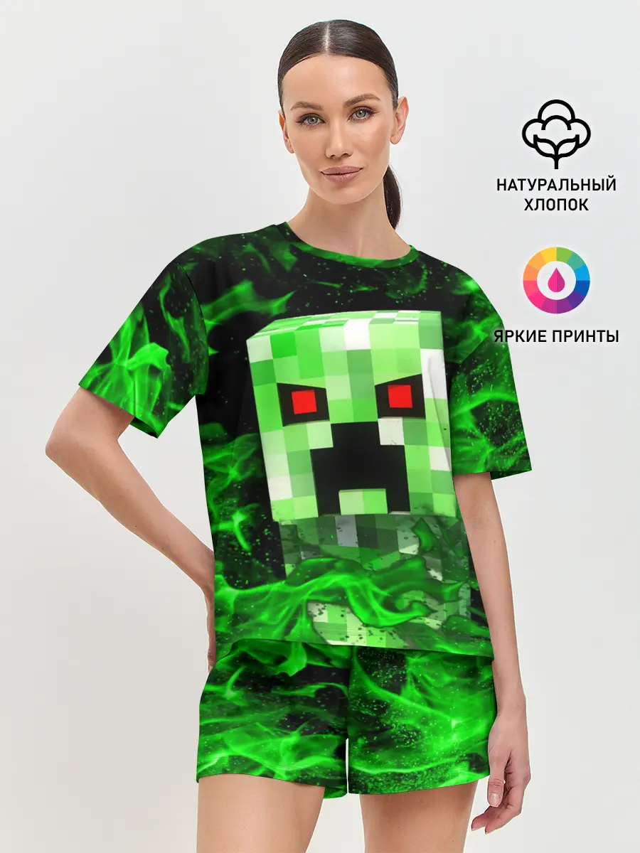 Женская пижама с шортами / MINECRAFT CREEPER