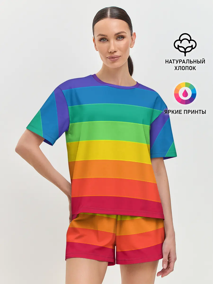 Женская пижама с шортами / Радуга | Rainbow