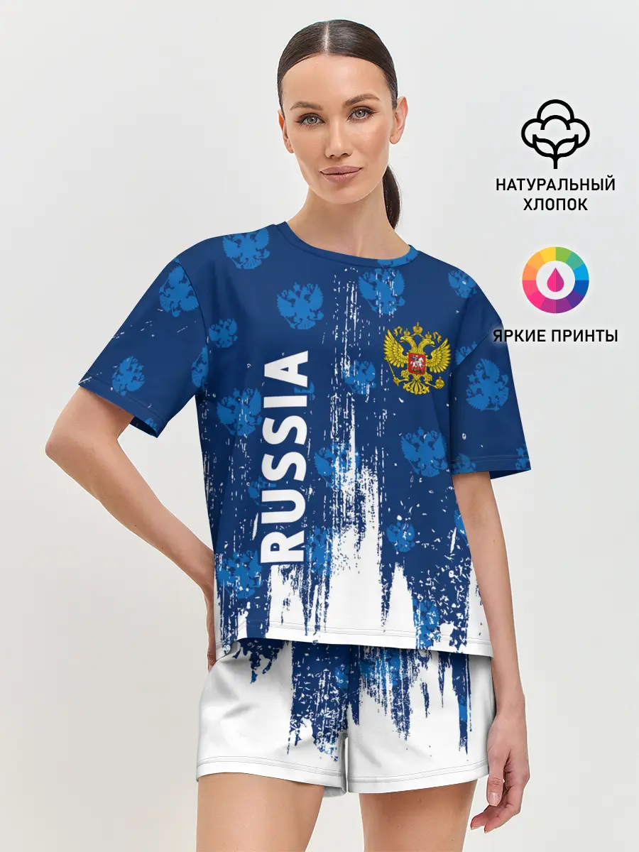 Женская пижама с шортами / RUSSIA / РОССИЯ