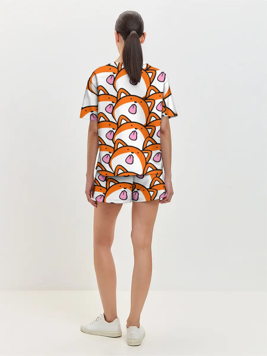 Женская пижама с шортами / ЛИСИЧКИ