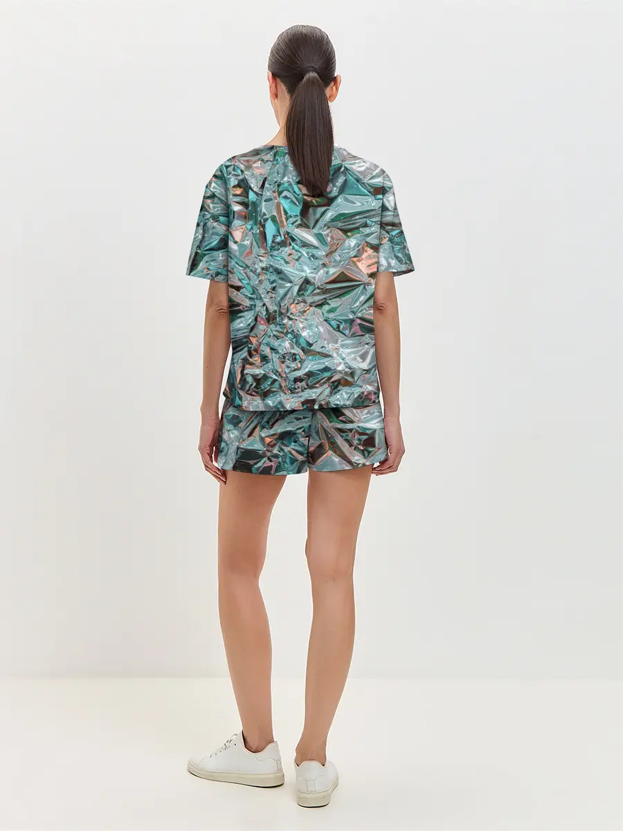 Женская пижама с шортами / Голографическая фольга