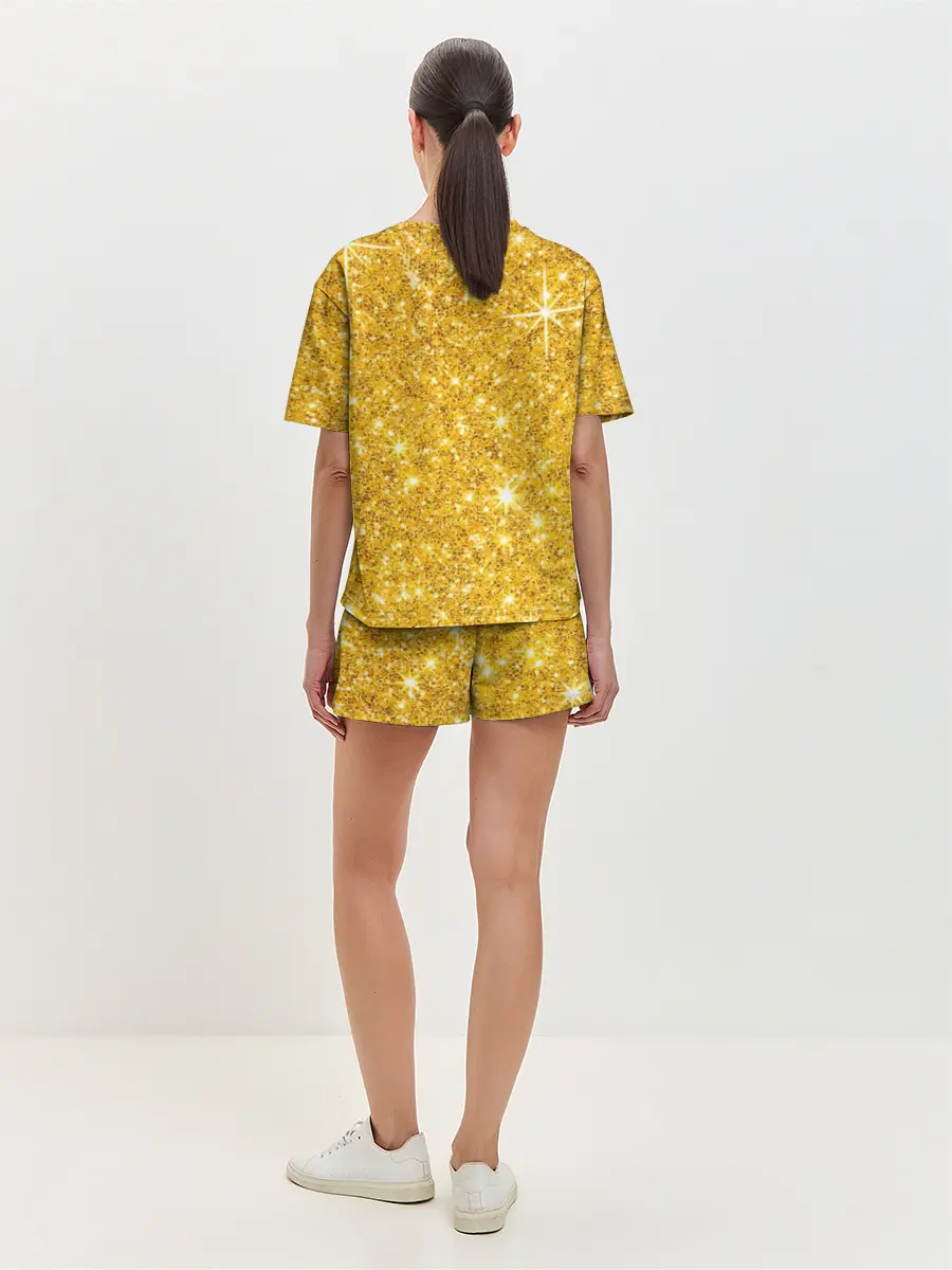 Женская пижама с шортами / Золотой блеск