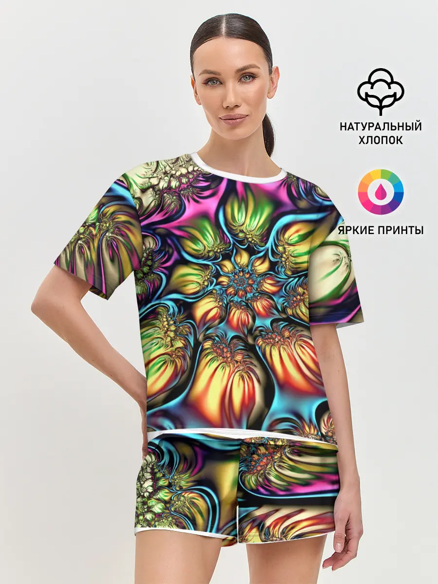 Женская пижама с шортами / Абстракция