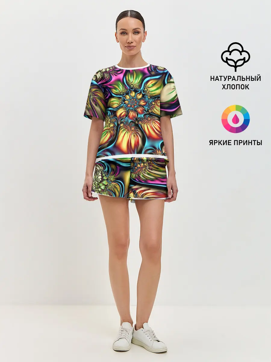 Женская пижама с шортами / Абстракция