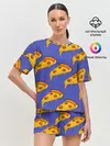 Женская пижама с шортами / Кусочки пиццы