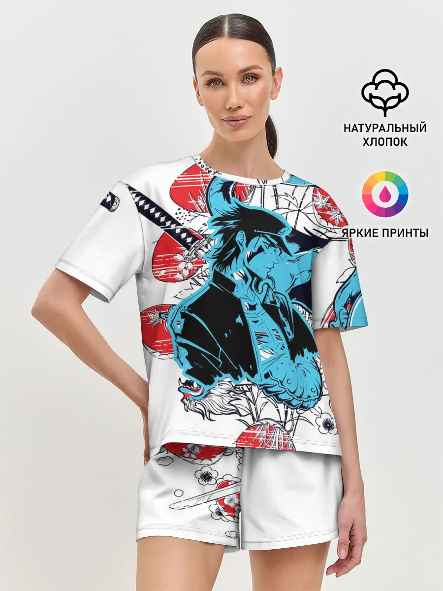 Женская пижама с шортами / Дзётаро самурайский меч