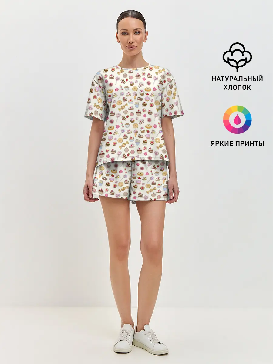 Женская пижама с шортами / Сладости