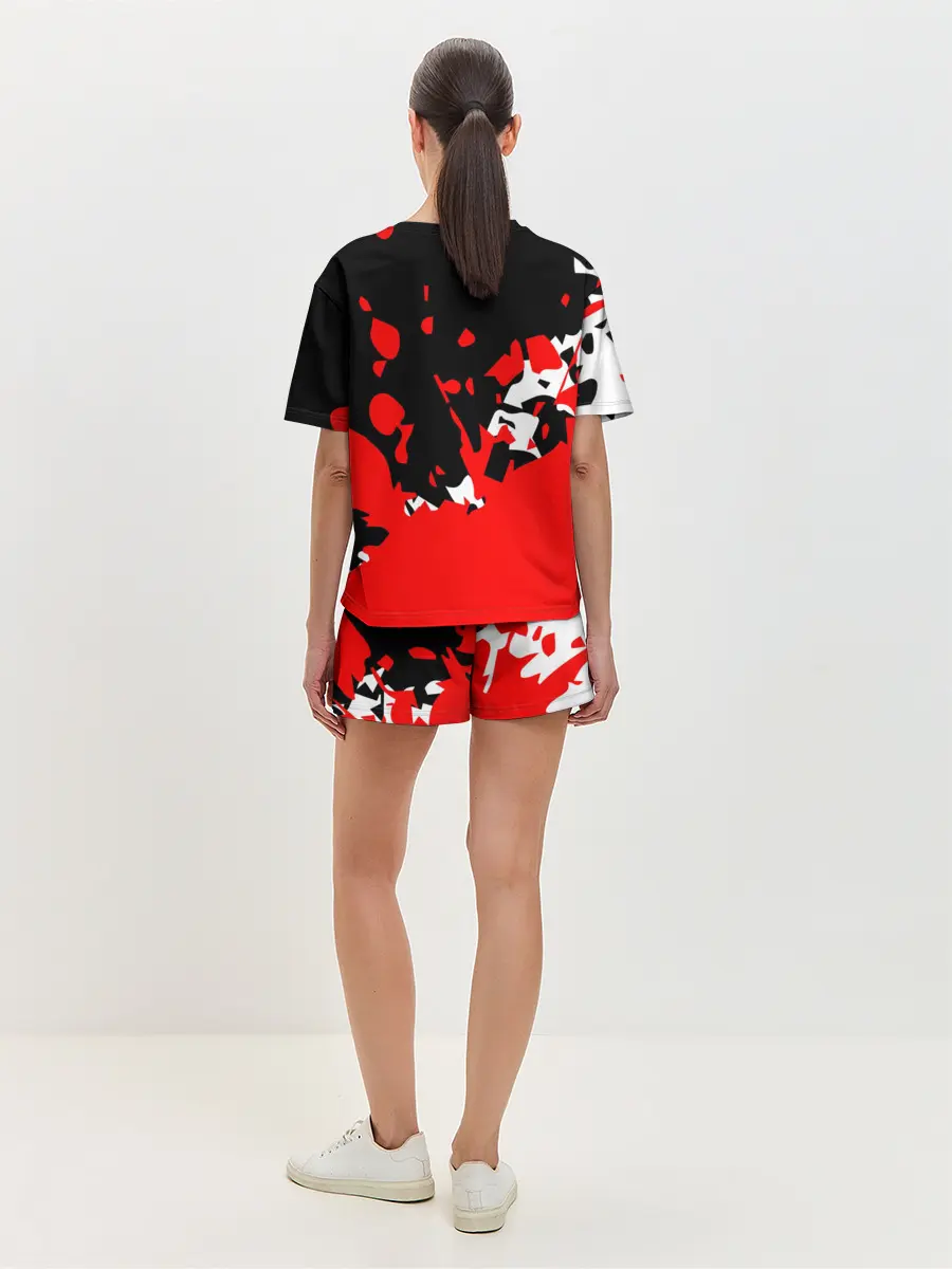 Женская пижама с шортами / KILLA красные брызги