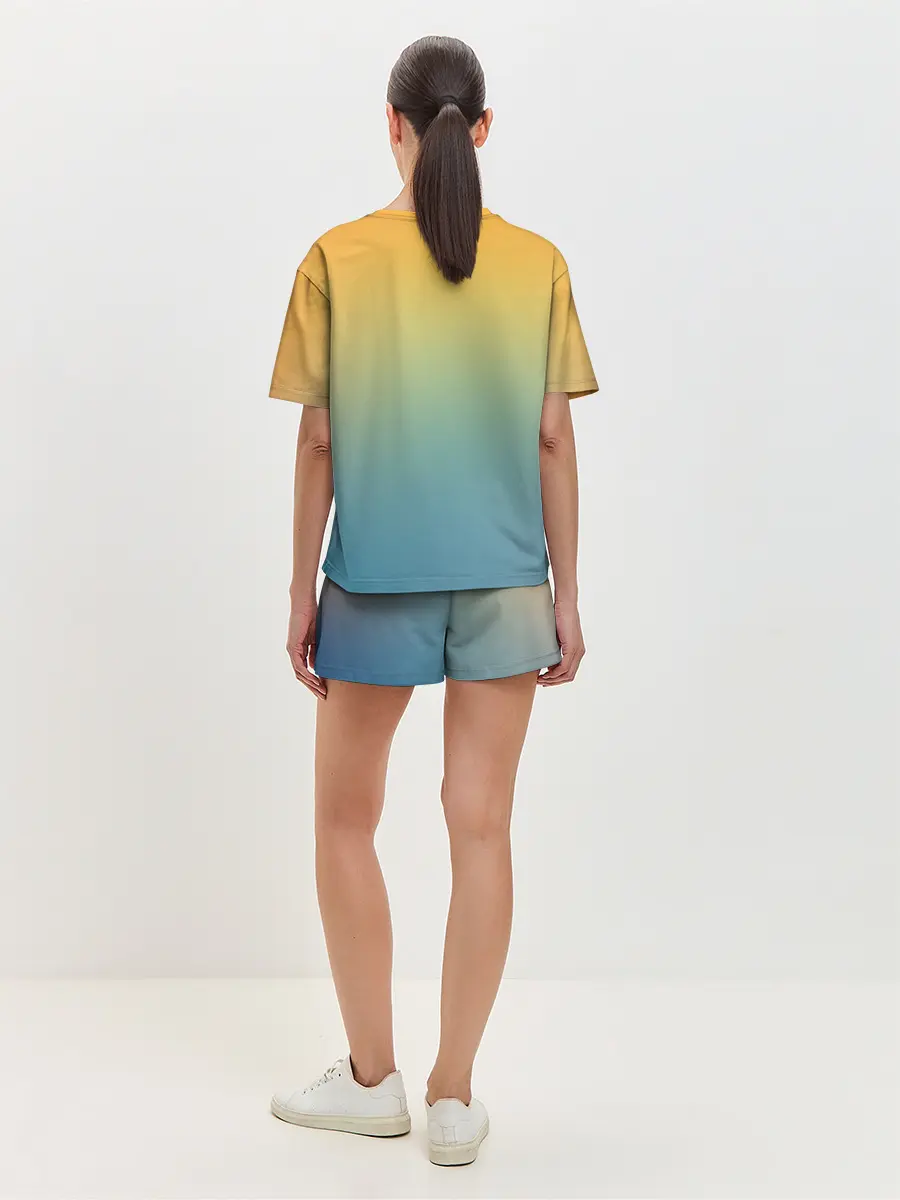 Женская пижама с шортами / Мягкий летний градиент
