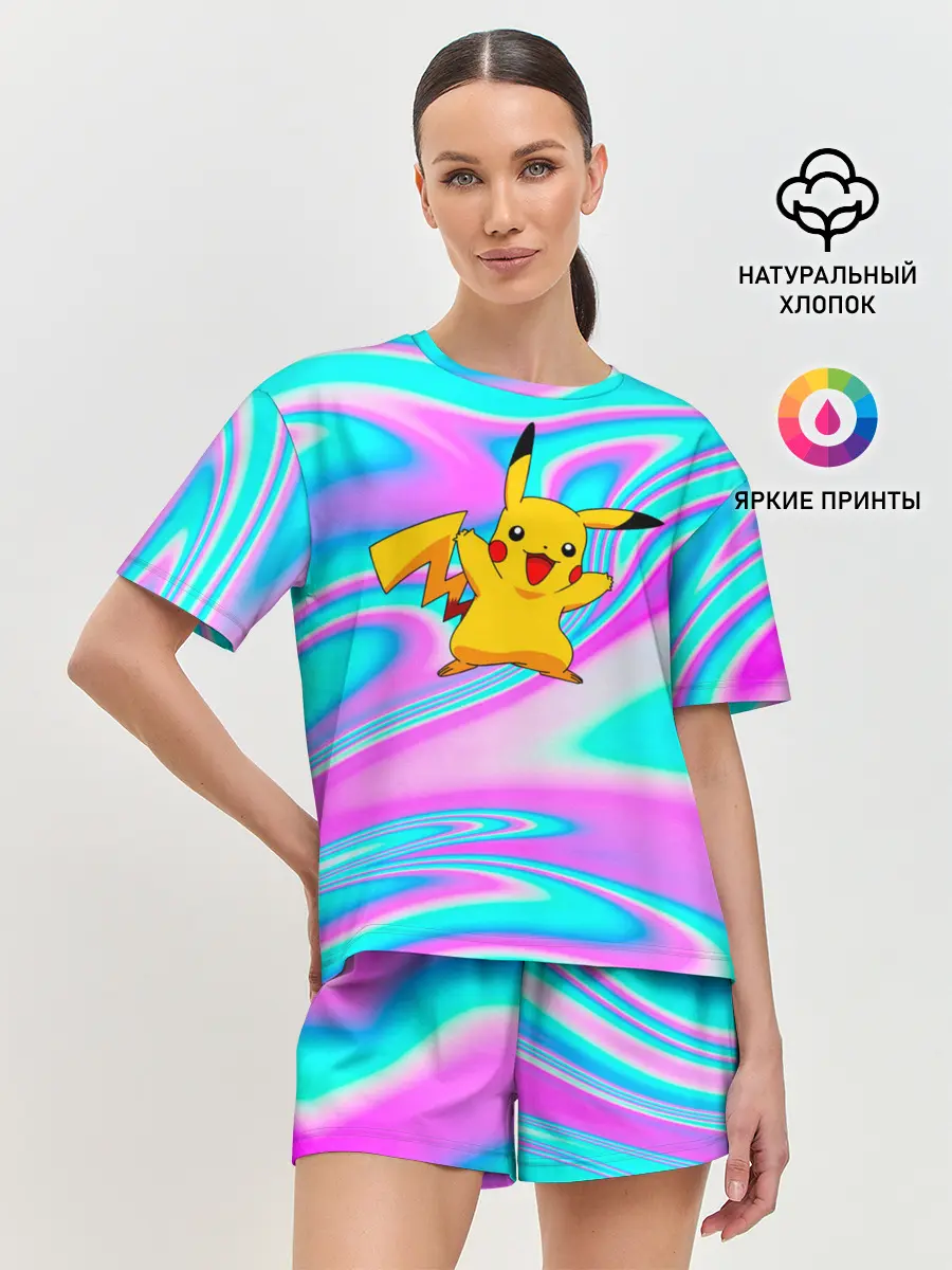 Женская пижама с шортами / Пикачу