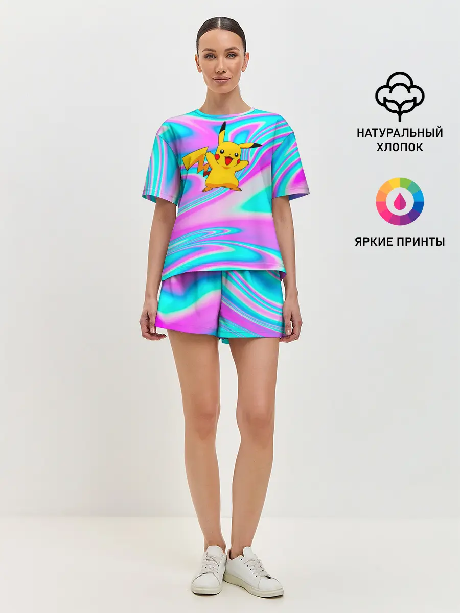 Женская пижама с шортами / Пикачу