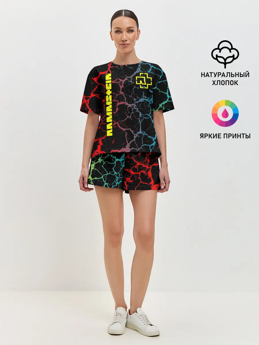 Женская пижама с шортами / Rammstein трещины