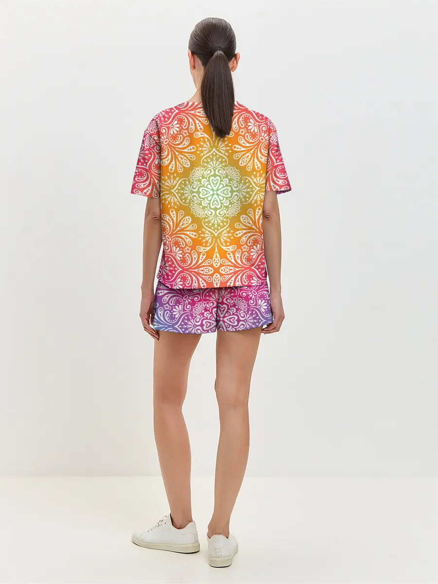 Женская пижама с шортами / Цветочный узор