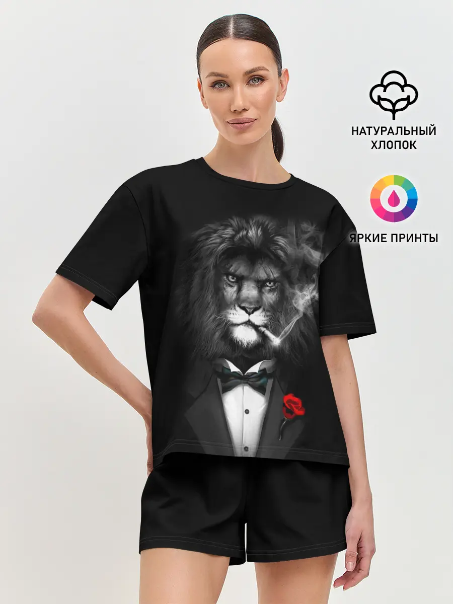 Женская пижама с шортами / Брутальный Лев