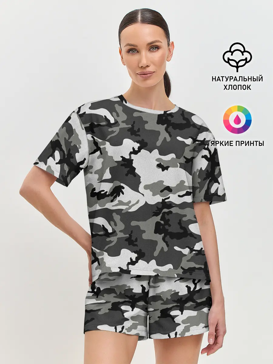 Женская пижама с шортами / Маскировка