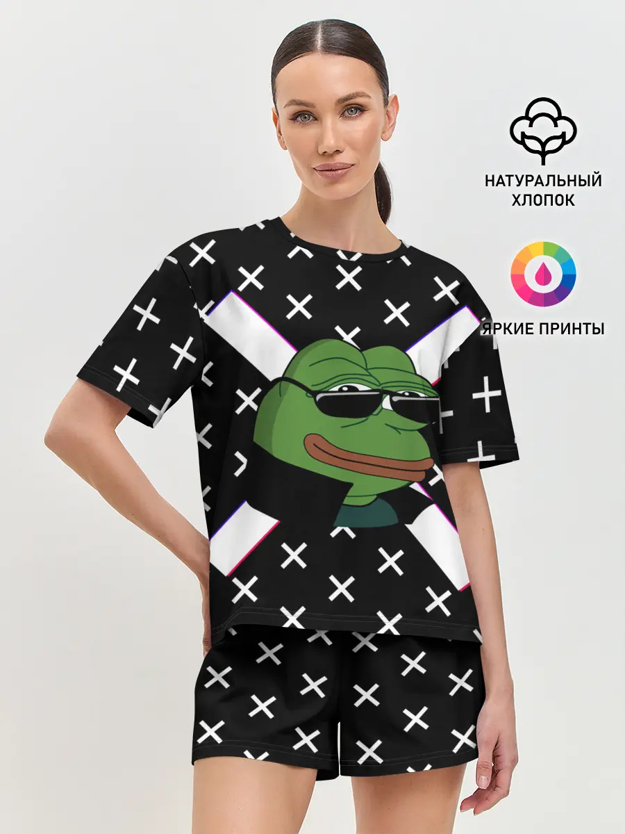 Женская пижама с шортами / Pepe в очках EZ