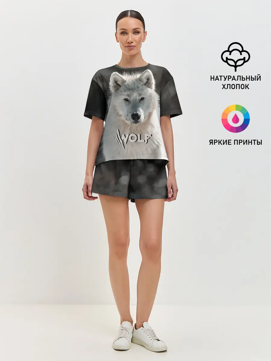 Женская пижама с шортами / Волк
