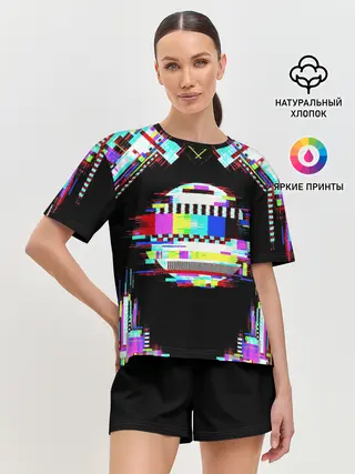 Женская пижама с шортами / Glitch VHS