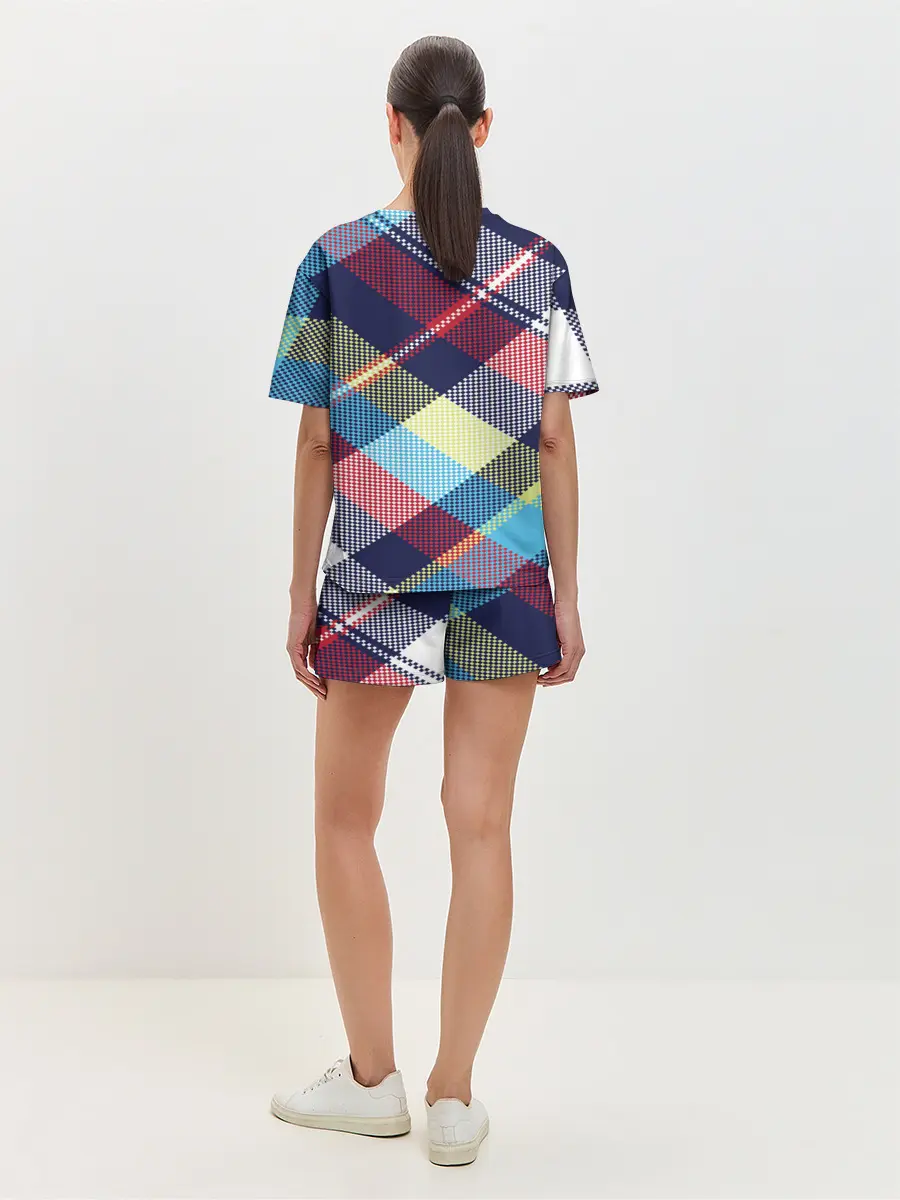 Женская пижама с шортами / Клетка / Текстура в клетку #2