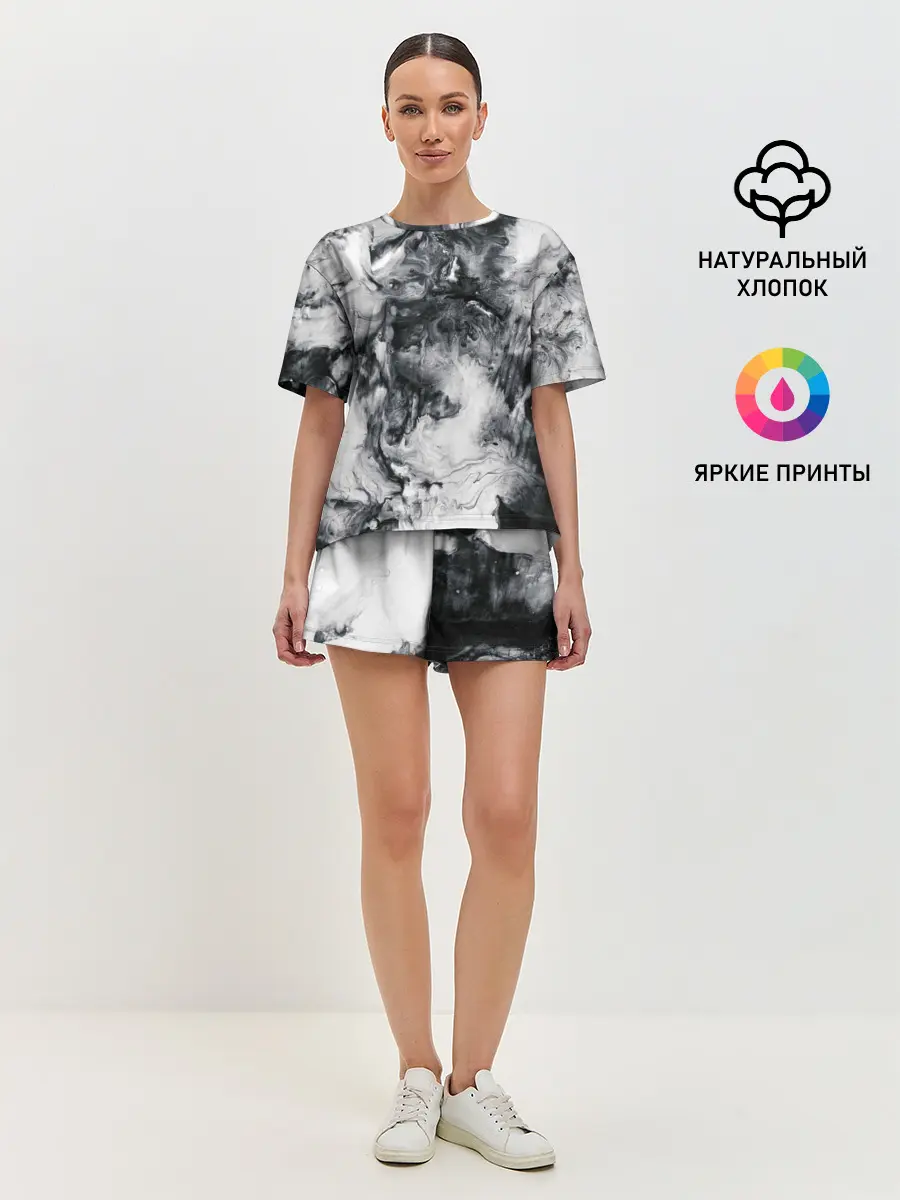 Женская пижама с шортами / МРАМОР