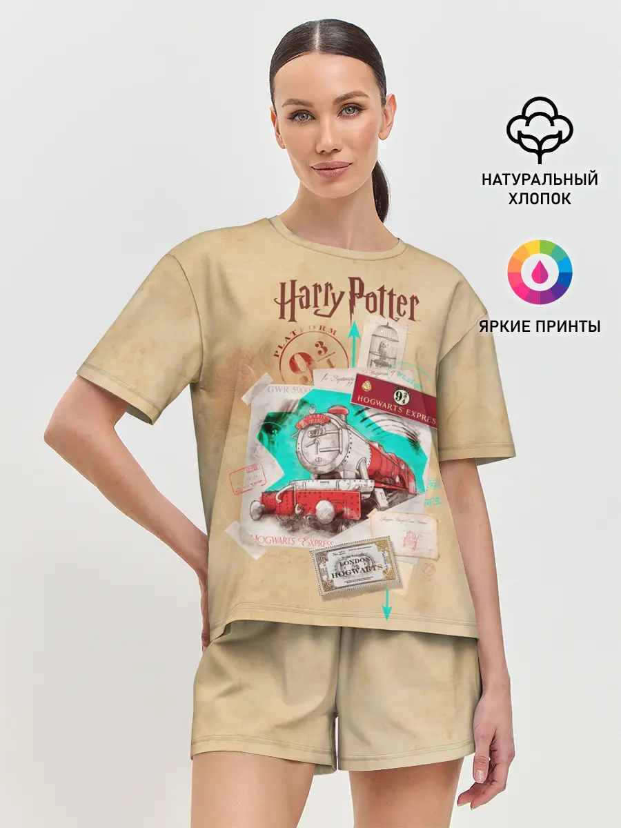 Женская пижама с шортами / Harry Potter Hogwarts Express
