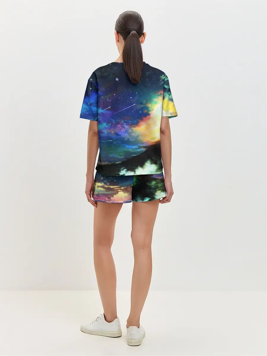 Женская пижама с шортами / Космические краски