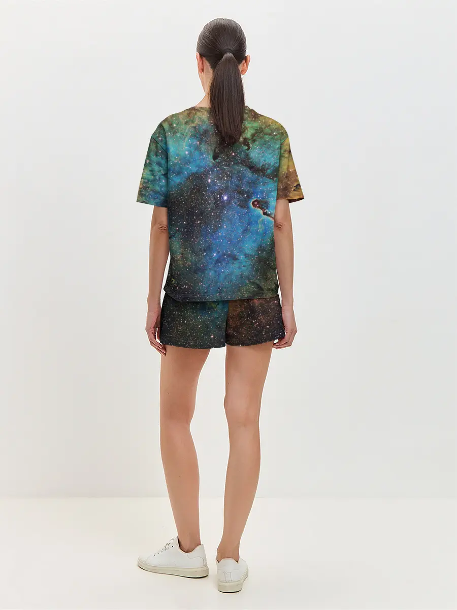 Женская пижама с шортами / Туманный космос