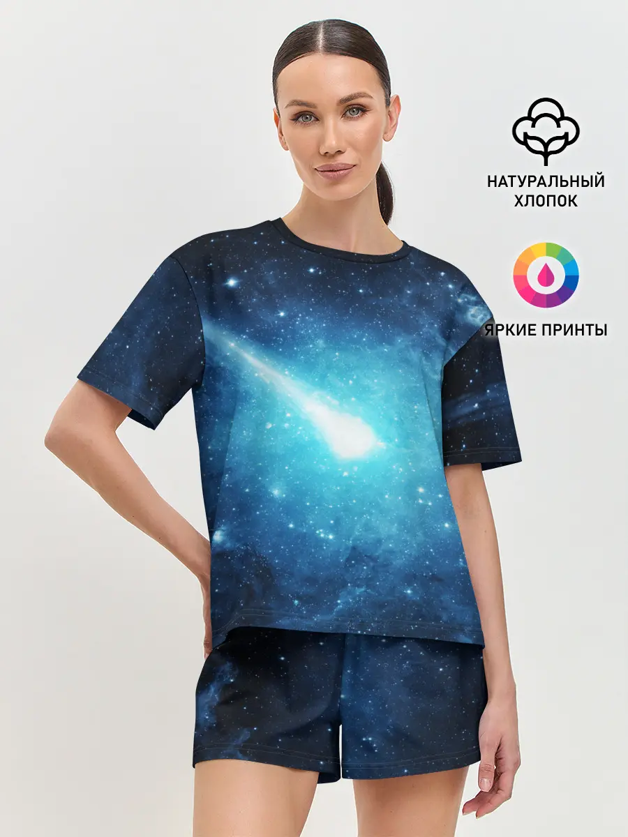 Женская пижама с шортами / Комета