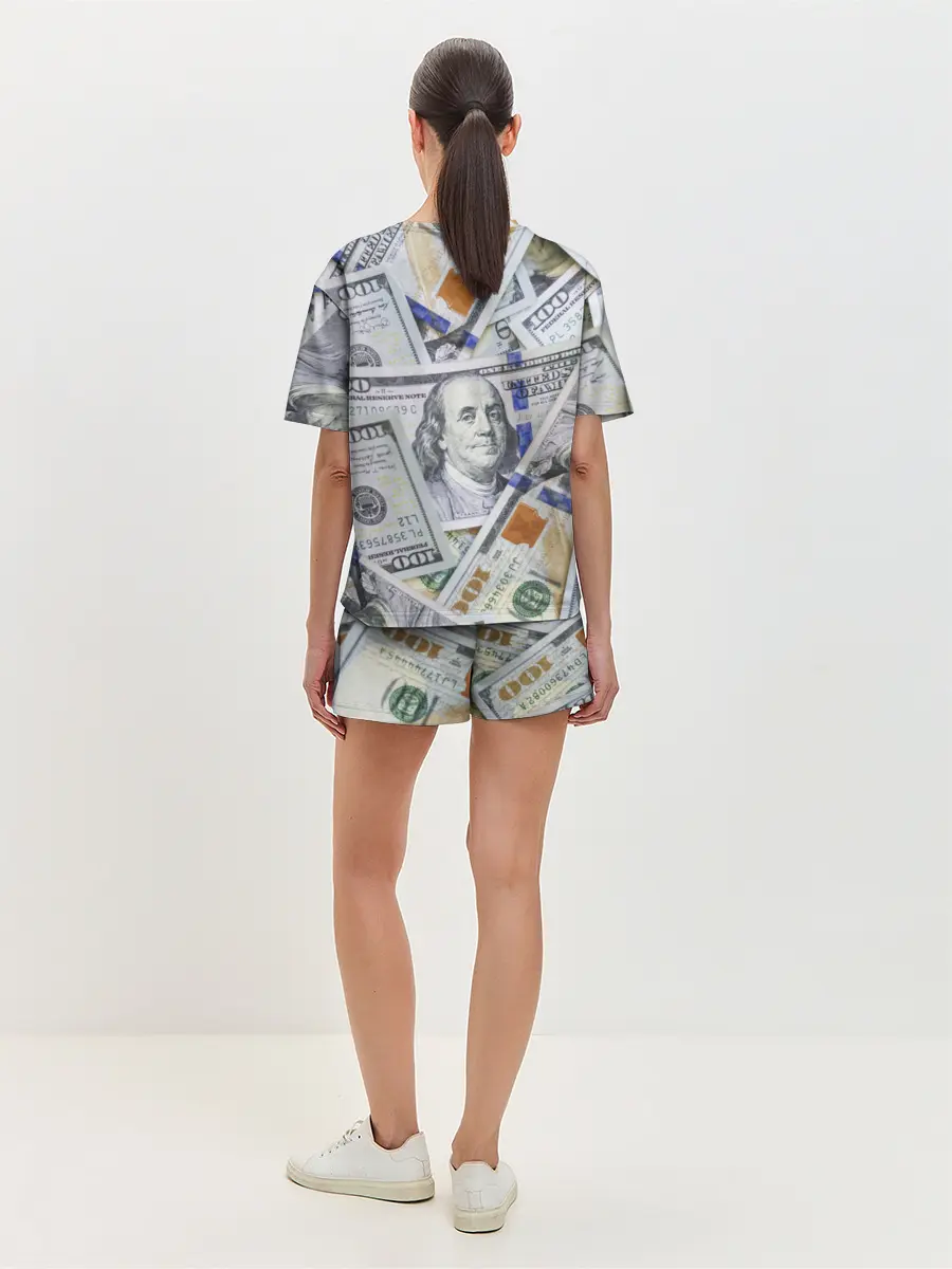 Женская пижама с шортами / Доллары