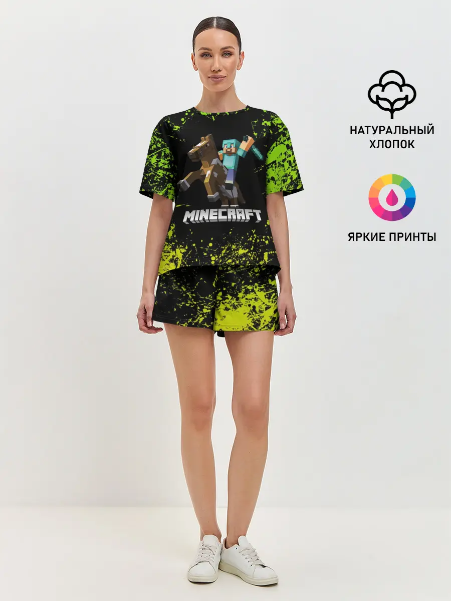 Женская пижама с шортами / Minecraft / Майнкрафт