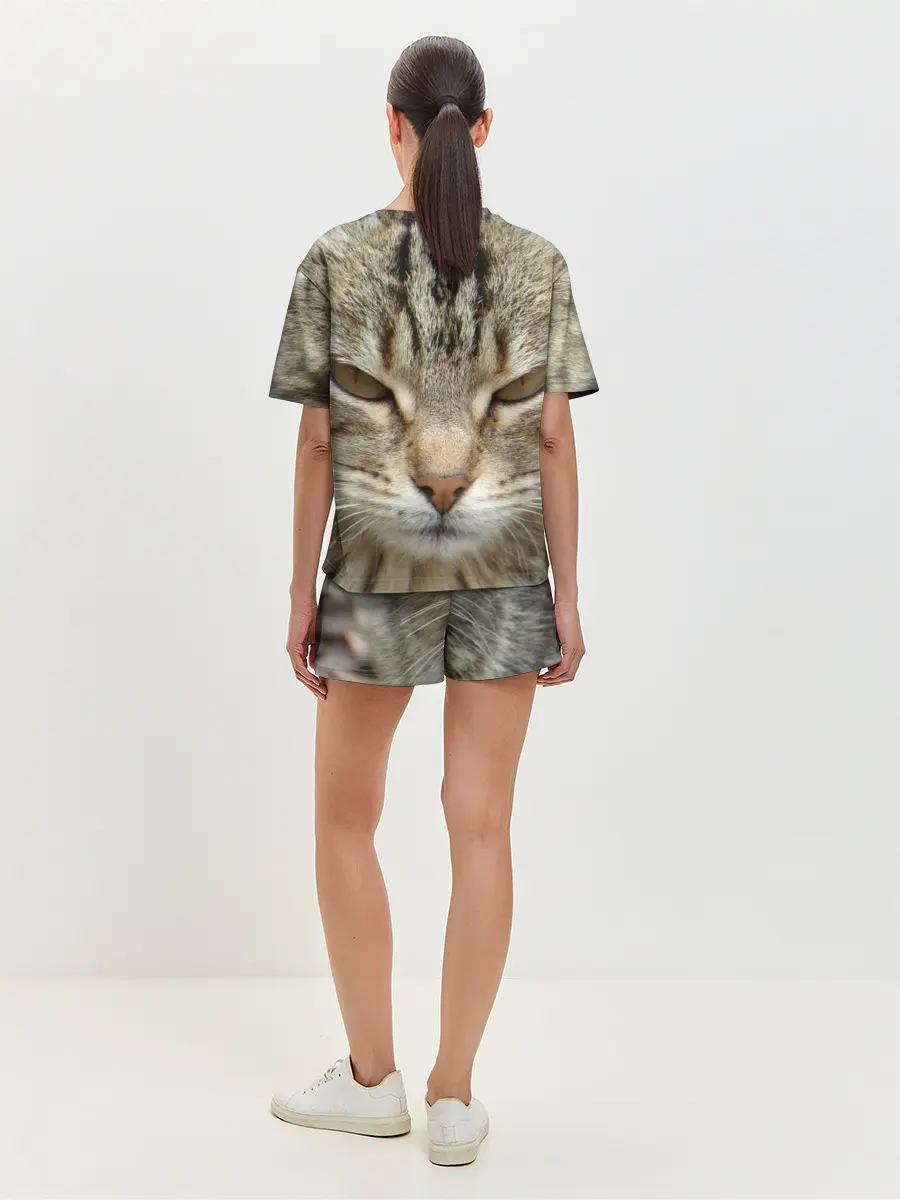 Женская пижама с шортами / Кот