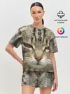 Женская пижама с шортами / Кот
