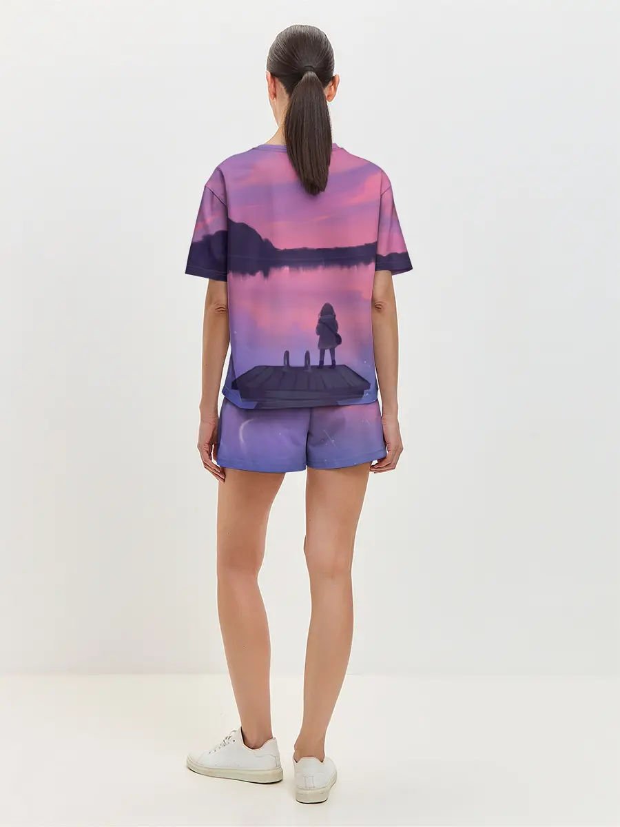 Женская пижама с шортами / Закат Солнце