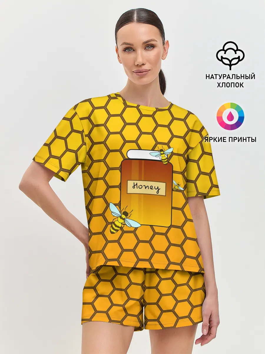 Женская пижама с шортами / Сладкий мёд