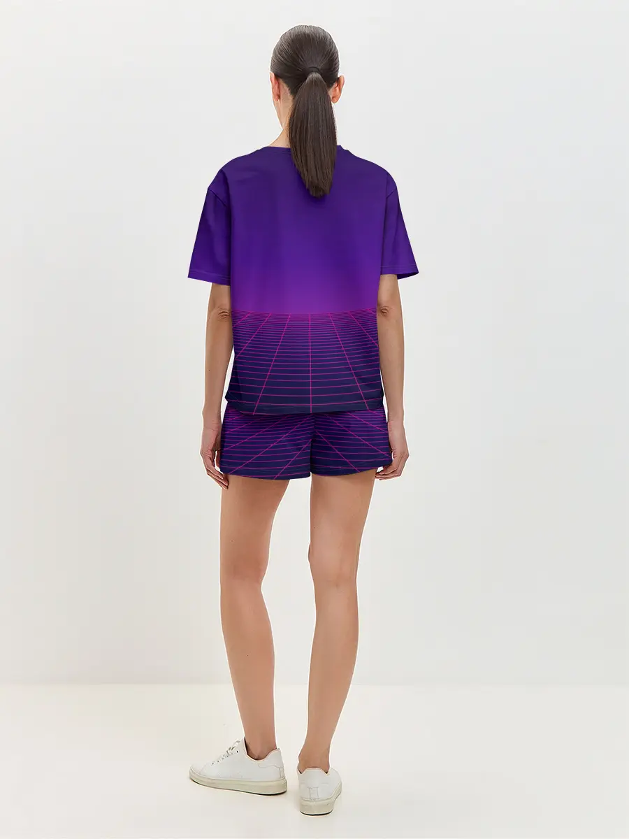 Женская пижама с шортами / Ретро Футуризм