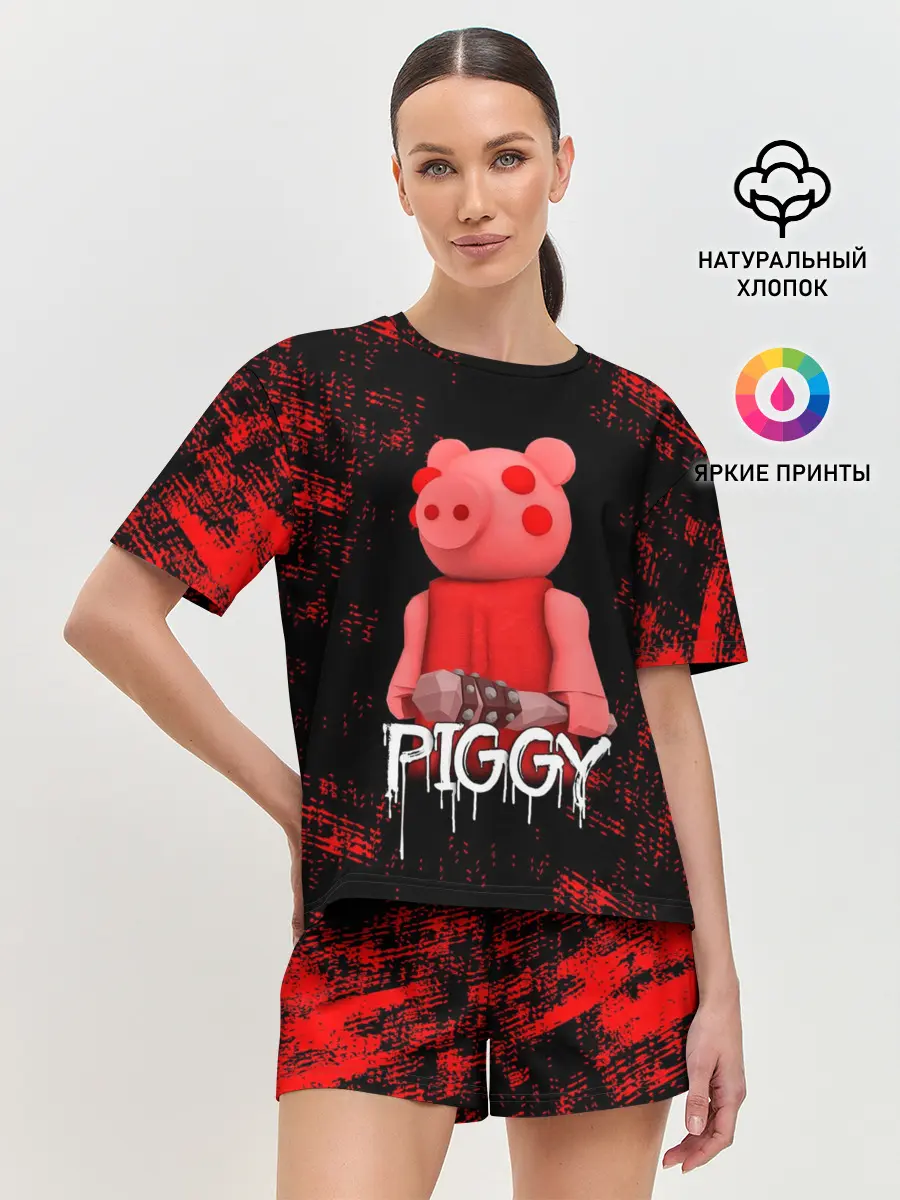 Женская пижама с шортами / ROBLOX PIGGY - СВИНКА ПИГГИ
