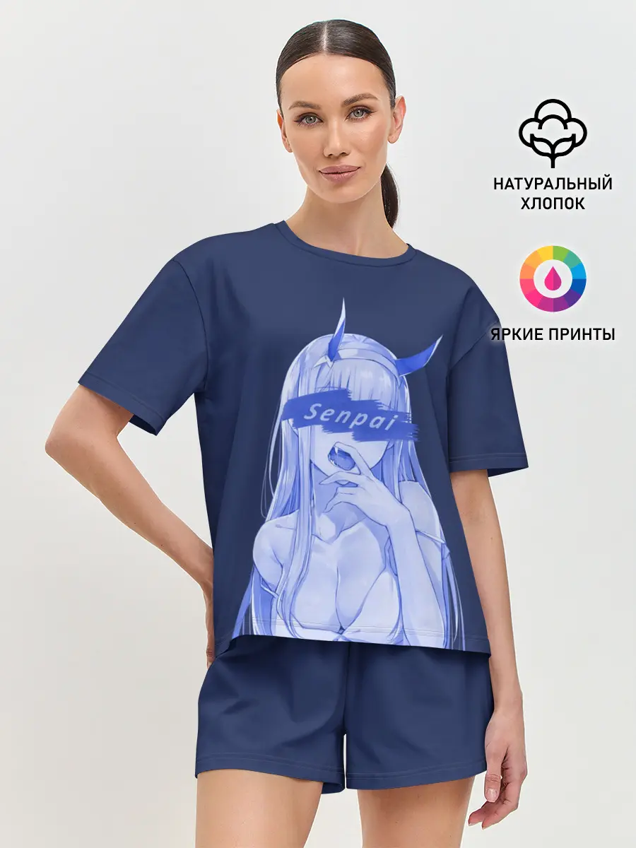 Женская пижама с шортами / Zero Two Senpai