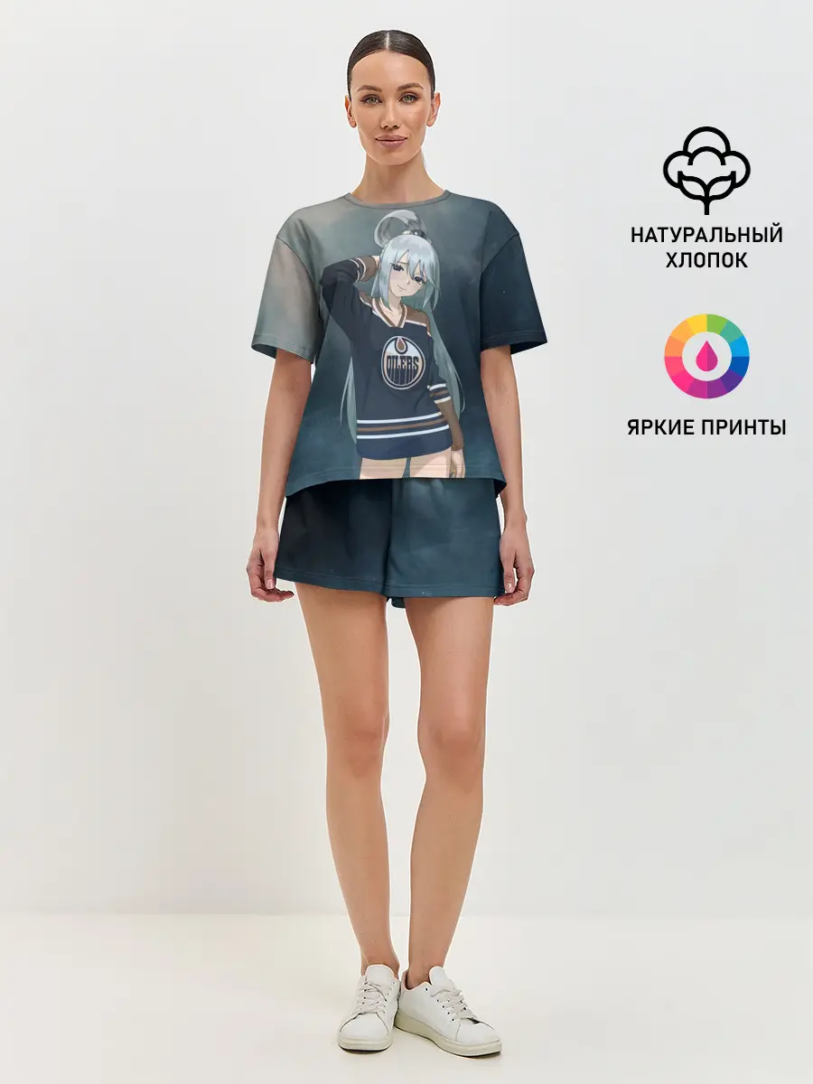 Женская пижама с шортами / АКВА в свитшоте