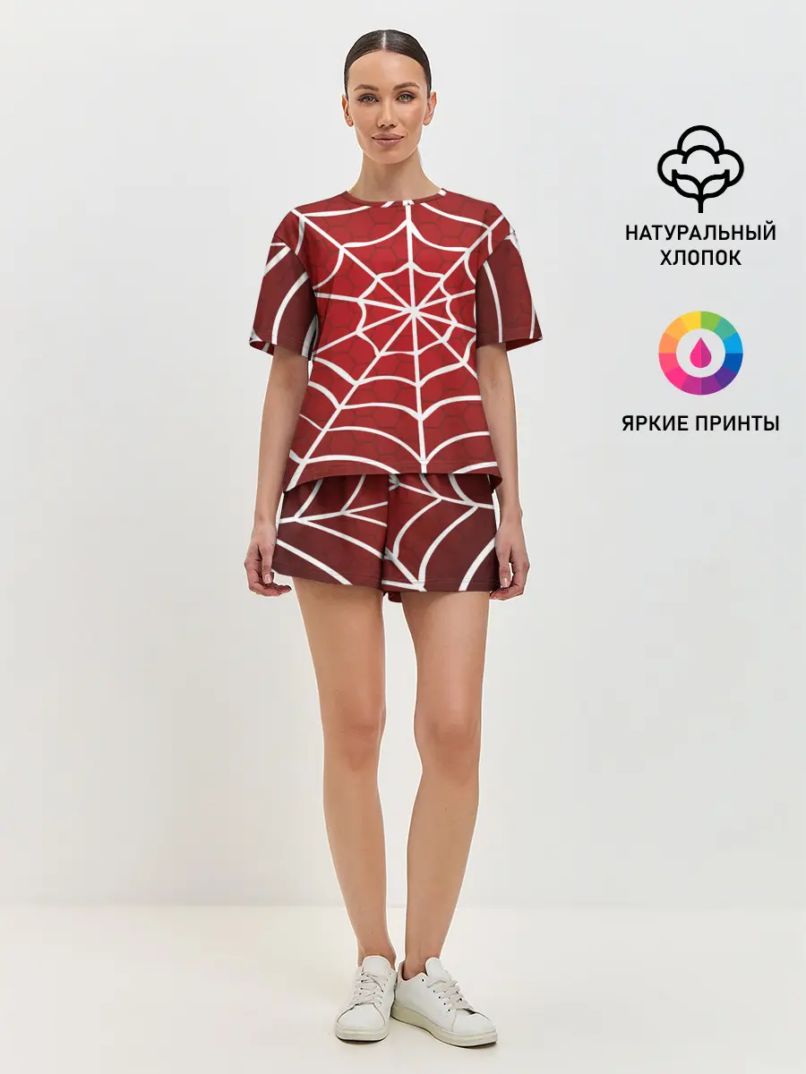 Женская пижама с шортами / Паутина