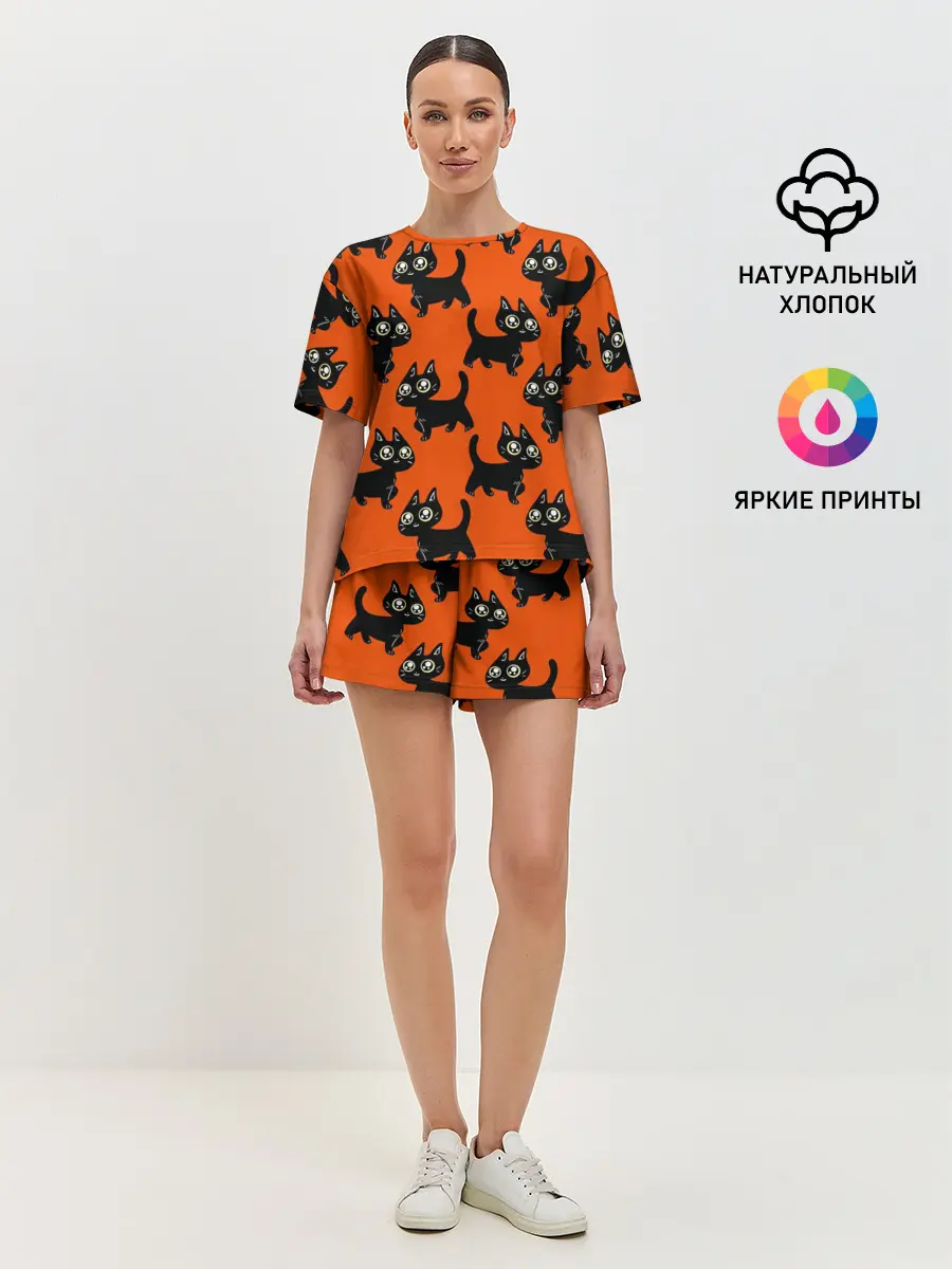 Женская пижама с шортами / HALLOWEEN CATS