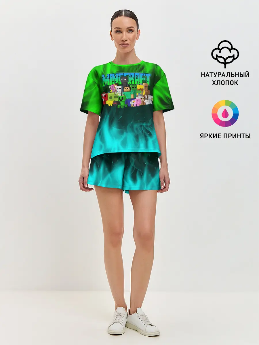 Женская пижама с шортами / Minecraft | Майнкрафт